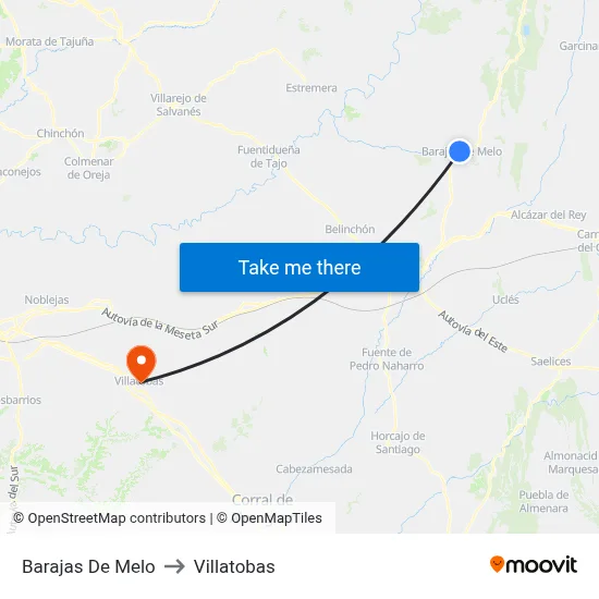 Barajas De Melo to Villatobas map