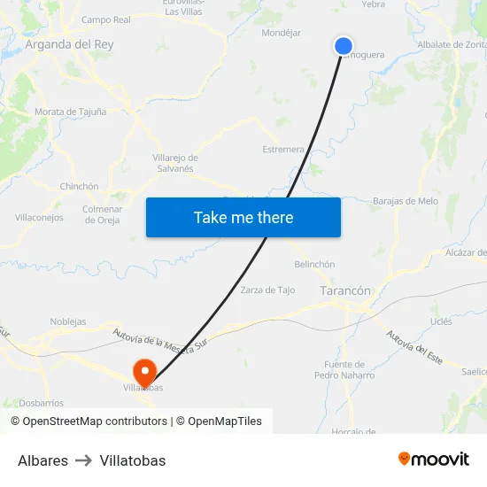 Albares to Villatobas map