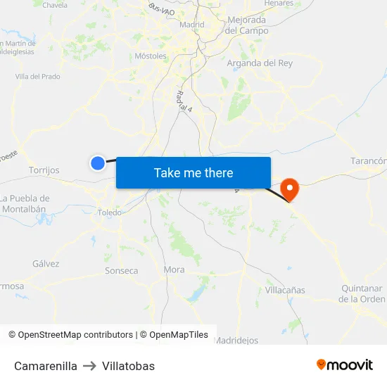 Camarenilla to Villatobas map
