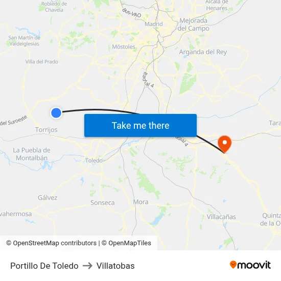 Portillo De Toledo to Villatobas map