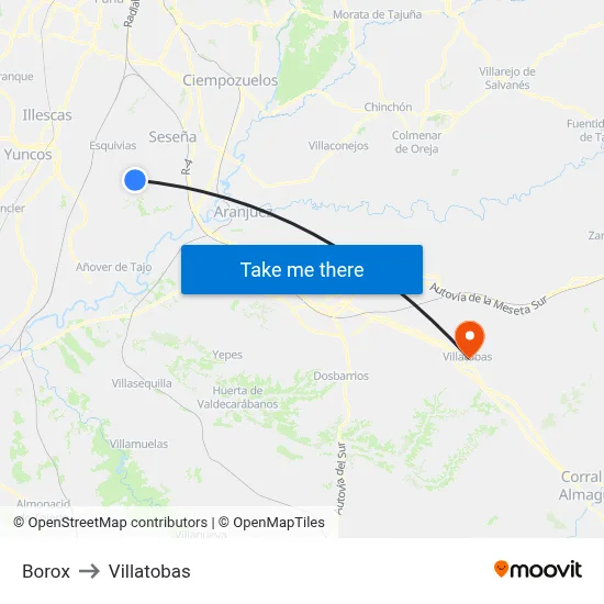 Borox to Villatobas map
