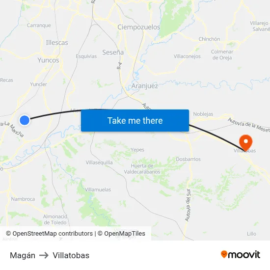 Magán to Villatobas map