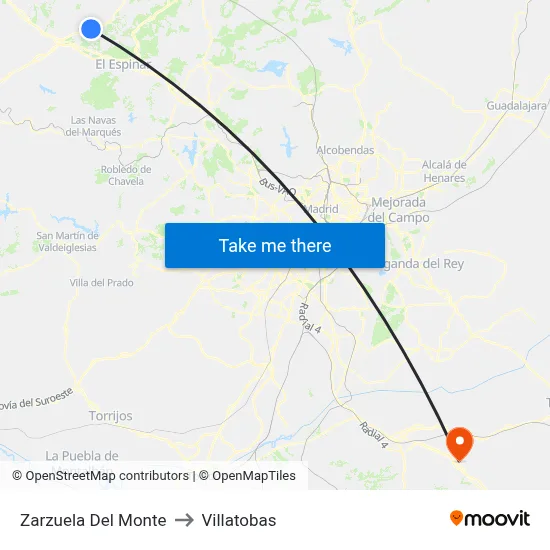 Zarzuela Del Monte to Villatobas map