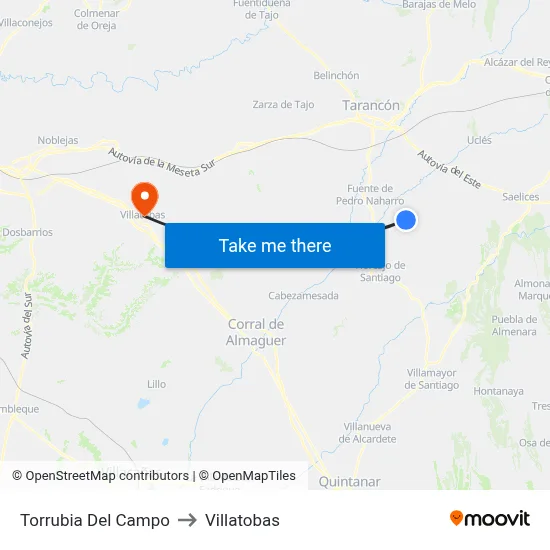 Torrubia Del Campo to Villatobas map