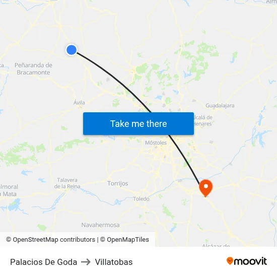Palacios De Goda to Villatobas map
