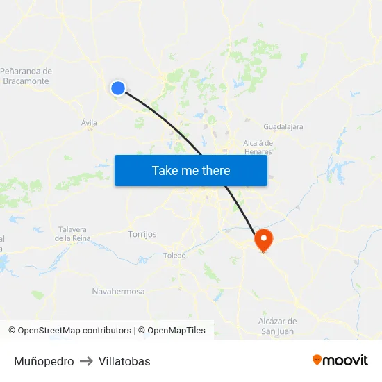 Muñopedro to Villatobas map