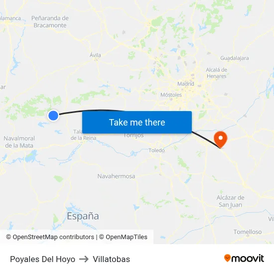 Poyales Del Hoyo to Villatobas map