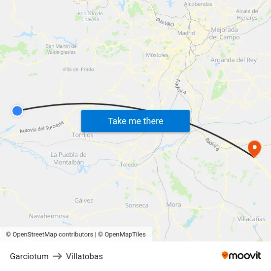 Garciotum to Villatobas map