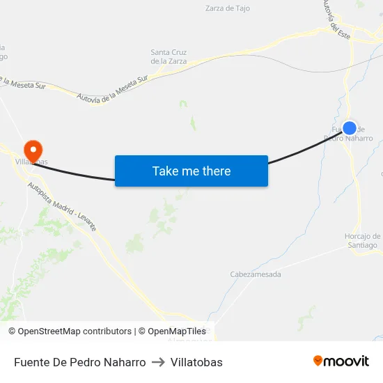 Fuente De Pedro Naharro to Villatobas map