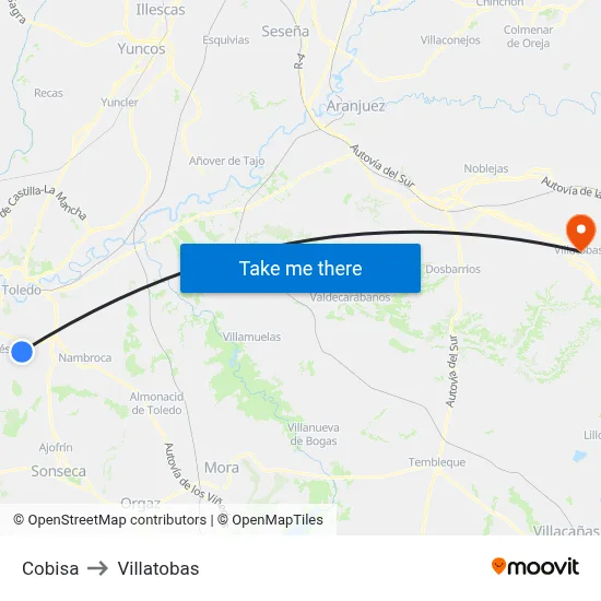 Cobisa to Villatobas map