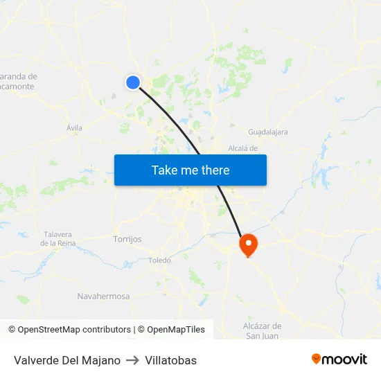 Valverde Del Majano to Villatobas map