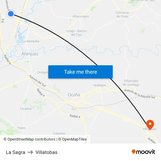 La Sagra to Villatobas map