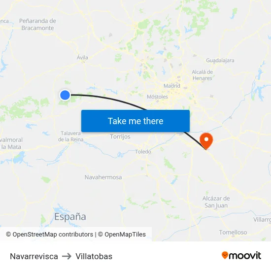 Navarrevisca to Villatobas map
