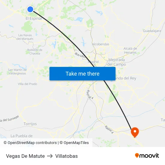Vegas De Matute to Villatobas map