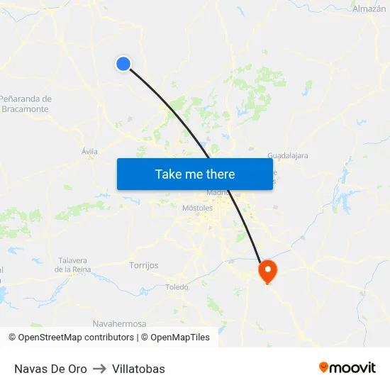 Navas De Oro to Villatobas map