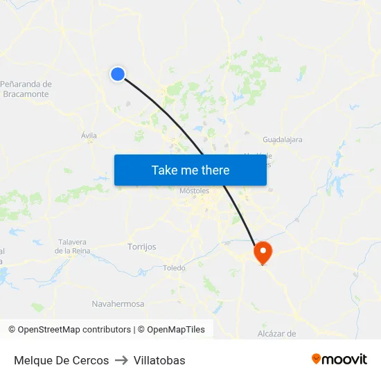 Melque De Cercos to Villatobas map