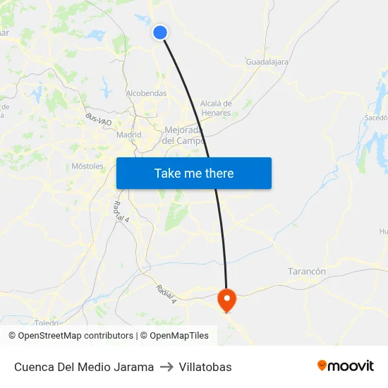 Cuenca Del Medio Jarama to Villatobas map