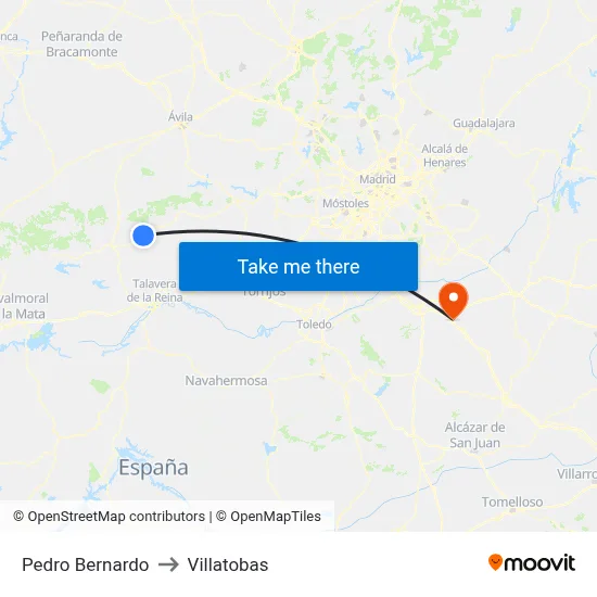 Pedro Bernardo to Villatobas map