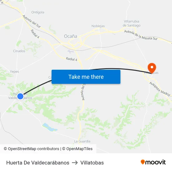 Huerta De Valdecarábanos to Villatobas map