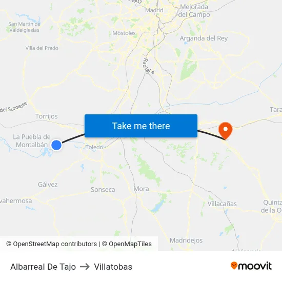 Albarreal De Tajo to Villatobas map