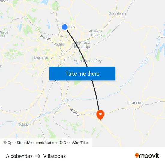 Alcobendas to Villatobas map