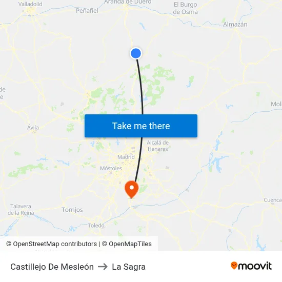Castillejo De Mesleón to La Sagra map