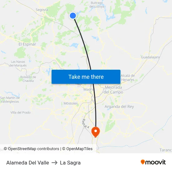 Alameda Del Valle to La Sagra map
