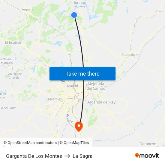 Garganta De Los Montes to La Sagra map