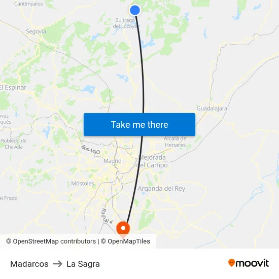 Madarcos to La Sagra map
