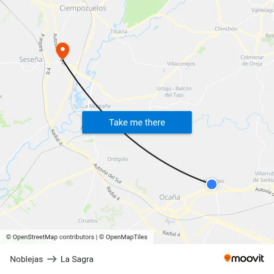Noblejas to La Sagra map
