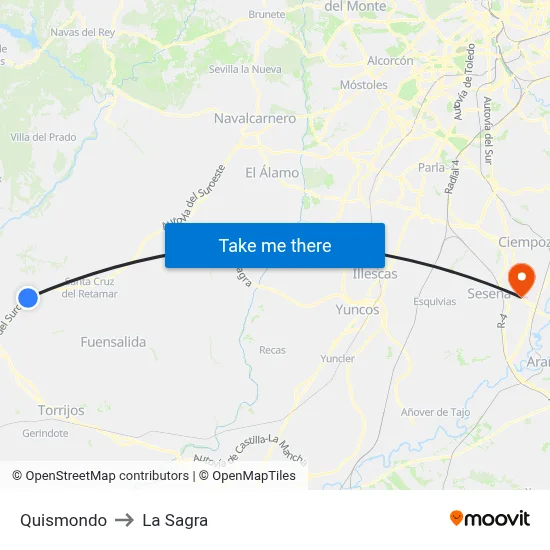 Quismondo to La Sagra map