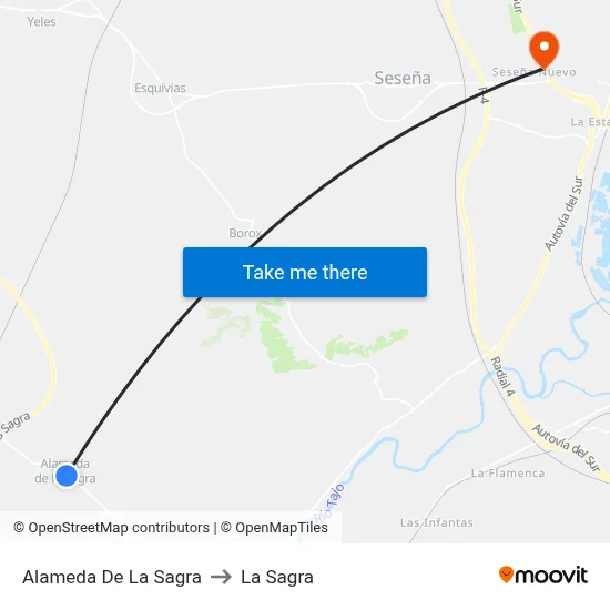 Alameda De La Sagra to La Sagra map
