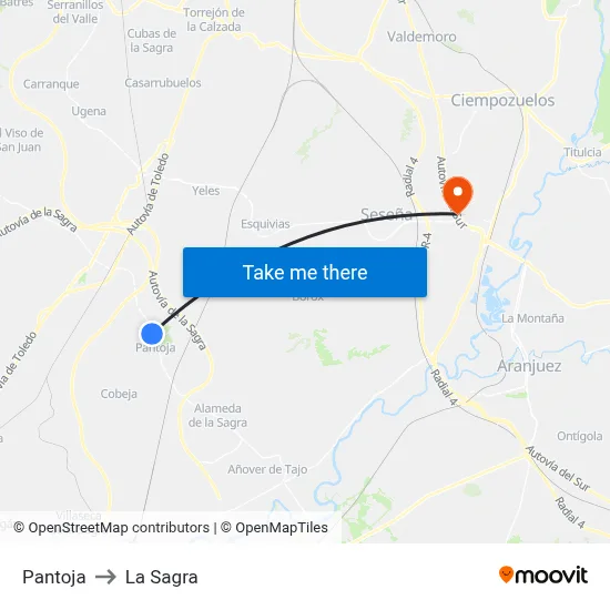 Pantoja to La Sagra map