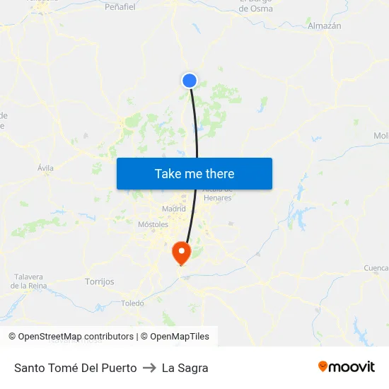 Santo Tomé Del Puerto to La Sagra map