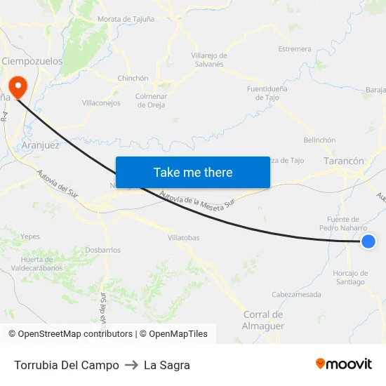 Torrubia Del Campo to La Sagra map