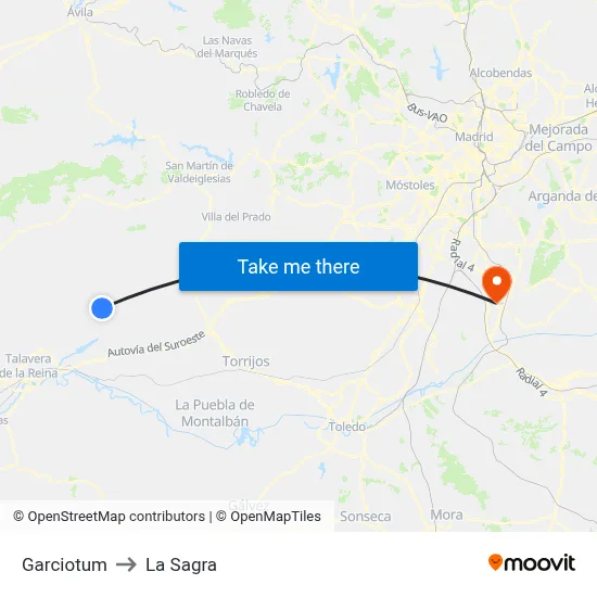 Garciotum to La Sagra map
