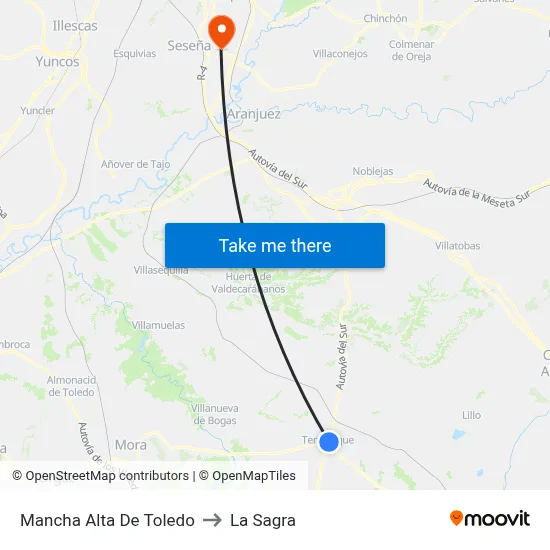 Mancha Alta De Toledo to La Sagra map