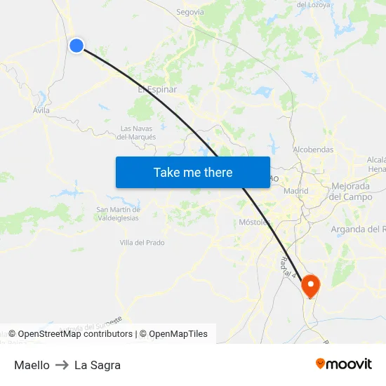 Maello to La Sagra map