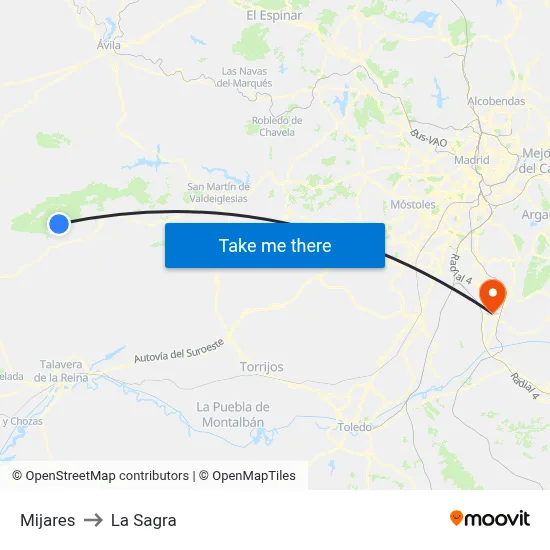 Mijares to La Sagra map