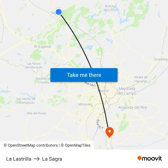 La Lastrilla to La Sagra map