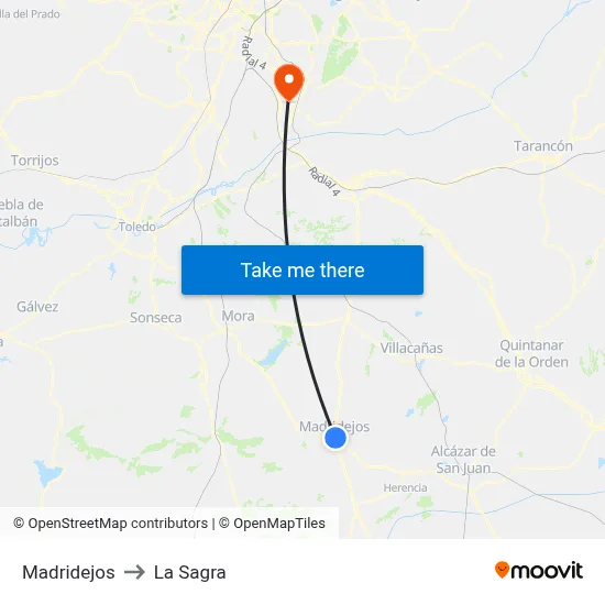 Madridejos to La Sagra map