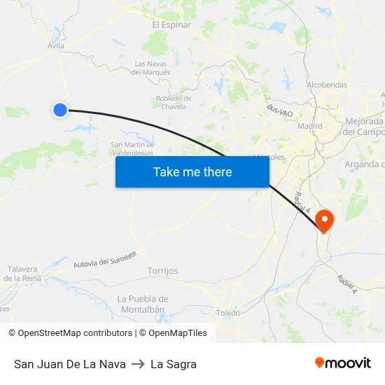 San Juan De La Nava to La Sagra map