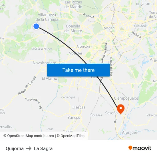 Quijorna to La Sagra map