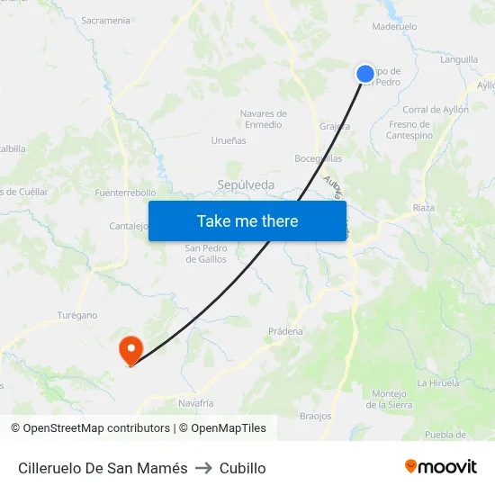 Cilleruelo De San Mamés to Cubillo map