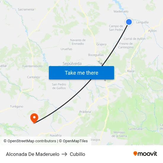Alconada De Maderuelo to Cubillo map