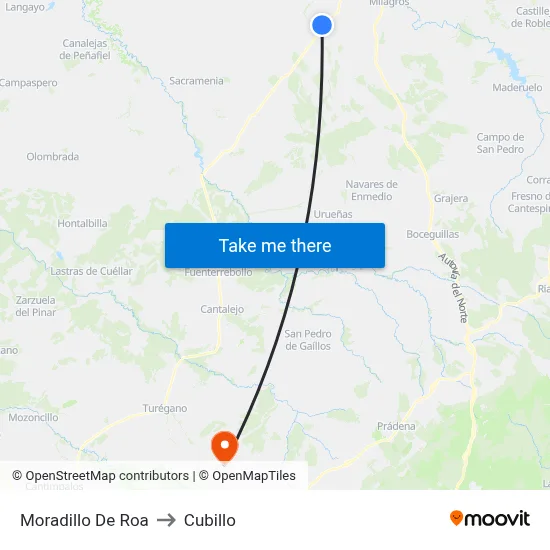 Moradillo De Roa to Cubillo map