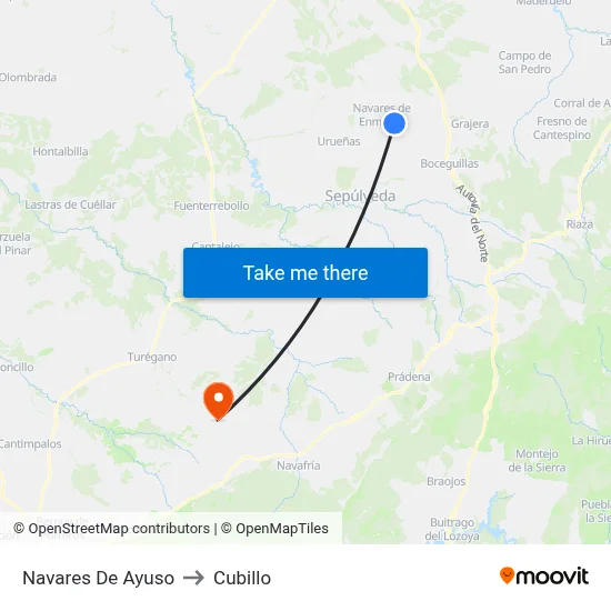 Navares De Ayuso to Cubillo map