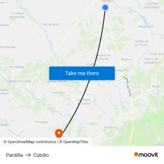 Pardilla to Cubillo map