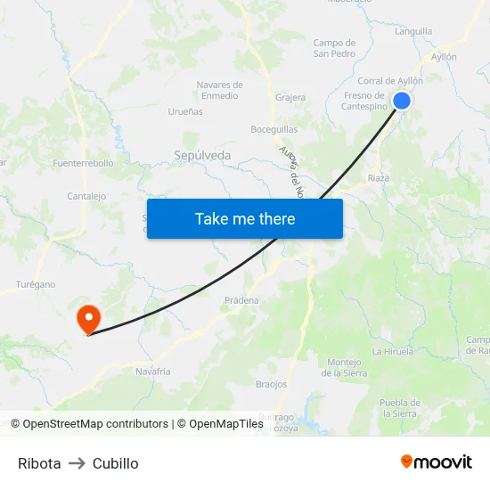 Ribota to Cubillo map