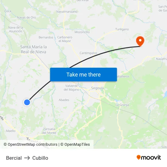 Bercial to Cubillo map
